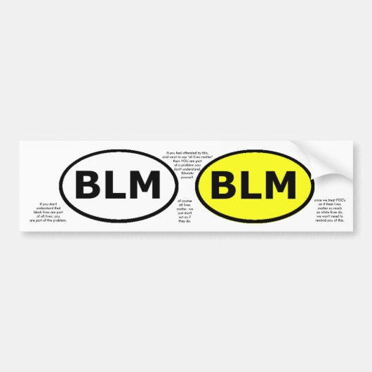 Autocollant De Voiture L'ovale éducatif ou les windowstickers de BLM (Devant)