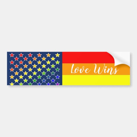 Autocollant De Voiture Love gagne Rainbow Flag (Devant)