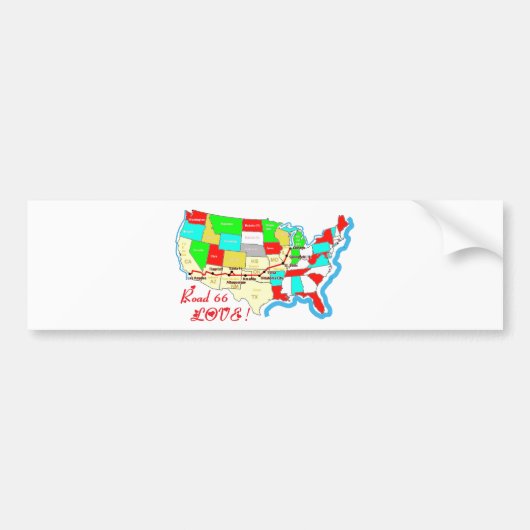 Autocollant De Voiture LOVE ROAD 66.png (Devant)