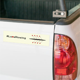 Autocollant De Voiture Love Rowing légende et bateau
