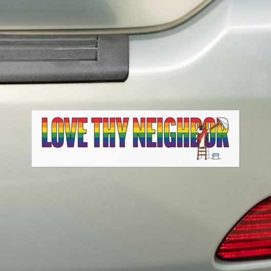 Autocollant De Voiture Love Thy Neighbor (En voiture)