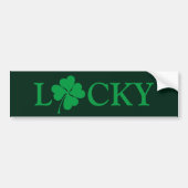 Autocollant De Voiture Lucky Green Clover Shamrock St. Patrick's Day (Devant)