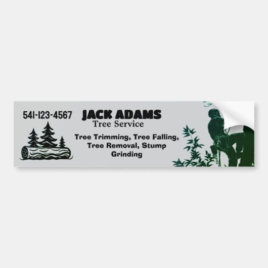 Autocollant De Voiture Lumberjack Tree Service Business Card (Devant)