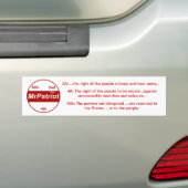 Autocollant De Voiture M. Patriot, le bumpersticker (En voiture)