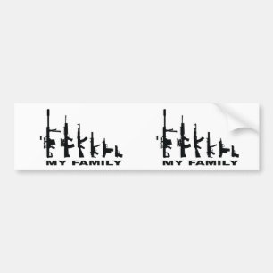 Autocollant De Voiture Ma famille (armes à feu d'amour d'I)