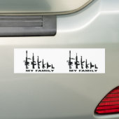 Autocollant De Voiture Ma famille (J'aime les armes) (En voiture)