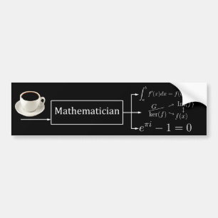 Autocollant De Voiture Machine de mathématicien (noir)