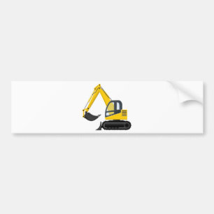 Autocollant De Voiture Machine jaune et noire de construction
