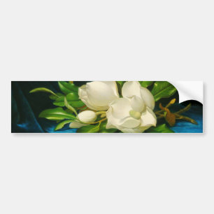 Autocollant De Voiture Magnolias géant sur un tissu de velours bleu (tête