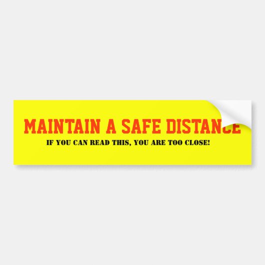 Autocollant De Voiture Maintenez un adhésif pour pare-chocs de distance (Devant)