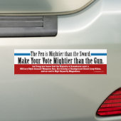Autocollant De Voiture Make Your Vote Mightier the Gun (En voiture)