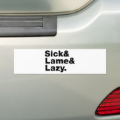 Autocollant De Voiture Malade & Lame & Lazy. (En voiture)