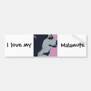 Autocollant De Voiture Malamute Dog Pop Art