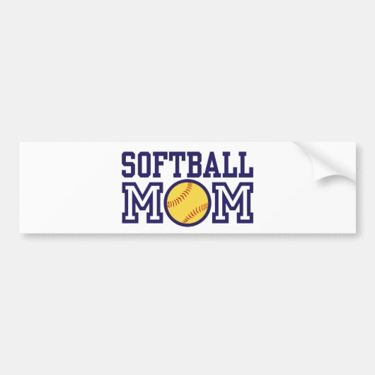 Autocollant De Voiture Maman du softball (Devant)