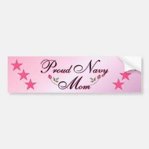 Autocollant De Voiture Maman rose et fière de marine