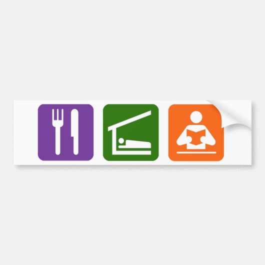 Autocollant De Voiture Mangez la lecture de sommeil (Devant)