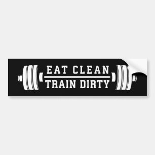 Autocollant De Voiture Mangez propre, train sec - Exercice Inspirational