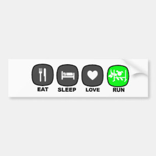 Autocollant De Voiture Mangez. Sommeil. Amour. Course. Vert