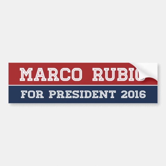 Autocollant De Voiture Marco Rubio pour le président 2016 ligne (Devant)