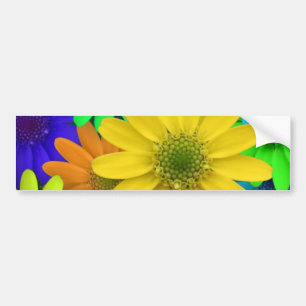 Autocollant De Voiture Marguerites colorées multi