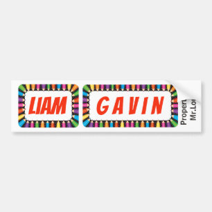Autocollant De Voiture Marques de nom Symbole Liam et Gavin/autocollant/a