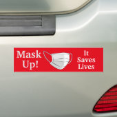 Autocollant De Voiture Mask Up! Ça sauve des vies (En voiture)
