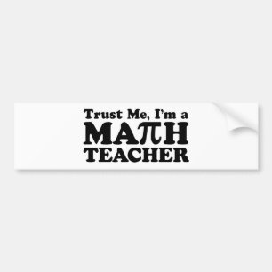 Autocollant De Voiture Math Teacher