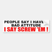 AUTOCOLLANT DE VOITURE MAUVAISE ATTITUDE (Devant)