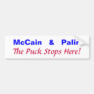 Autocollant De Voiture McCain   et   Palin, le galet s'arrête ici !