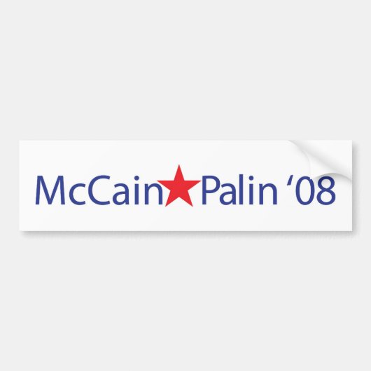AUTOCOLLANT DE VOITURE MCCAIN-PALIN '08 (Devant)