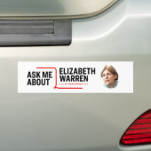 Autocollant De Voiture Me questionner sur Elizabeth Warren (En voiture)
