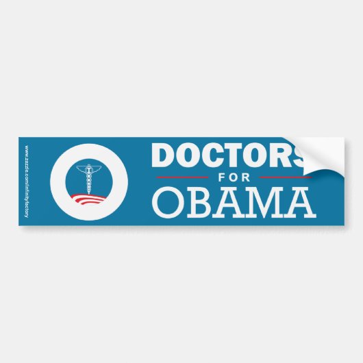 Autocollant De Voiture Médecins pour Obama (Devant)