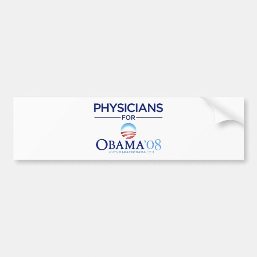 Autocollant De Voiture Médecins pour Obama (Devant)