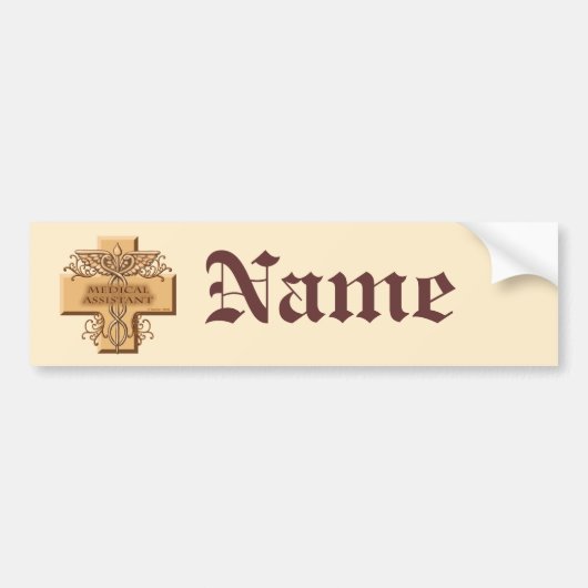 Autocollant De Voiture Medical Assistant Caduceus custom name  (Devant)