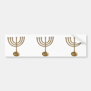 Autocollant De Voiture menorah or