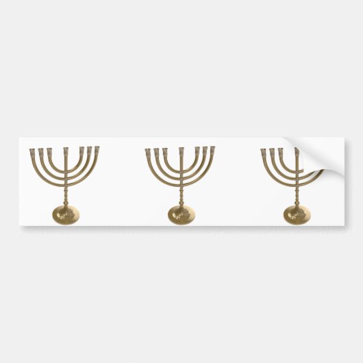 Autocollant De Voiture menorah or (Devant)
