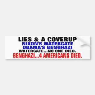 AUTOCOLLANT DE VOITURE MENSONGES ET UN COVERUP… BENGHAZI D'OBAMA