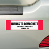 Autocollant De Voiture Merci aux démocrates (En voiture)