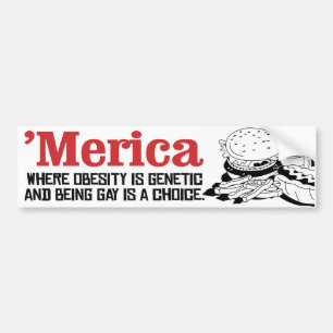 Autocollant De Voiture Merica - Où l'obésité est génétique et où ê