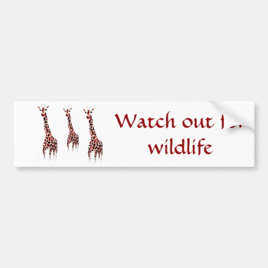 Autocollant De Voiture Message de conservation de la faune Giraffe (Devant)