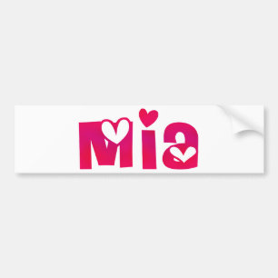 Autocollant De Voiture Mia dans les coeurs
