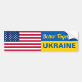 Autocollant De Voiture Mieux Ensemble Ukraine - Drapeau américain (Devant)