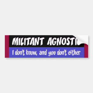 Autocollant De Voiture militant agnostique