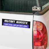 Autocollant De Voiture Militant agnostique (Sur camion)