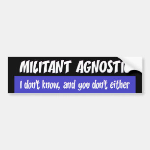 Autocollant De Voiture Militant agnostique