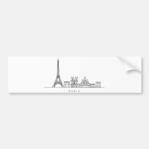 Autocollant De Voiture Minimaliste Paris Skyline Art en Ligne