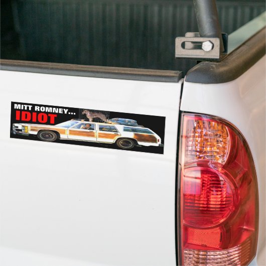 AUTOCOLLANT DE VOITURE MITT ROMNEY… ADHÉSIF POUR PARE-CHOCS D'IDIOT (Sur camion)