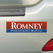 Autocollant De Voiture Mitt Romney - dessin bleu rouge (En voiture)