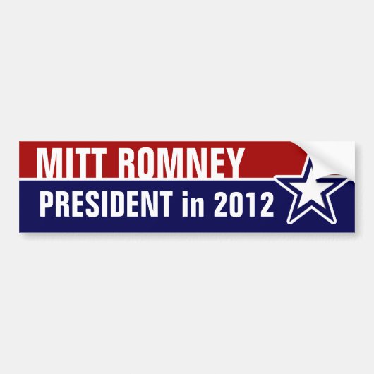 Autocollant De Voiture Mitt Romney en 2012 (Devant)