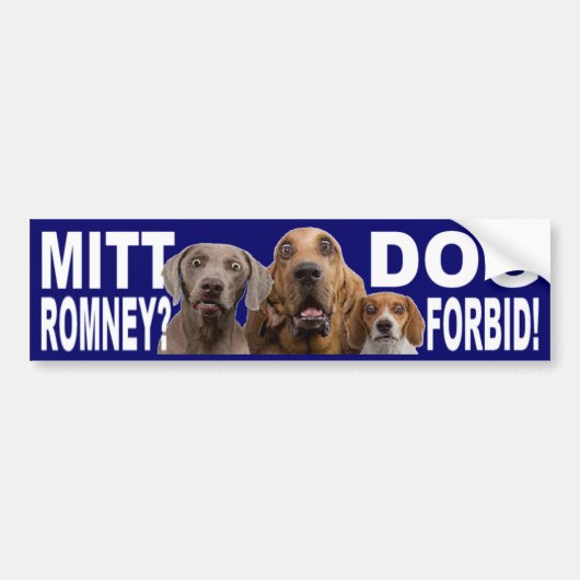 Autocollant De Voiture Mitt Romney ?  LE CHIEN INTERDISENT !  Adhésif (Devant)